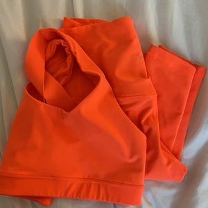 Coral/Neon Orange workout set